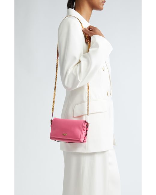 Moschino Pink Mini Letter Leather Shoulder Bag