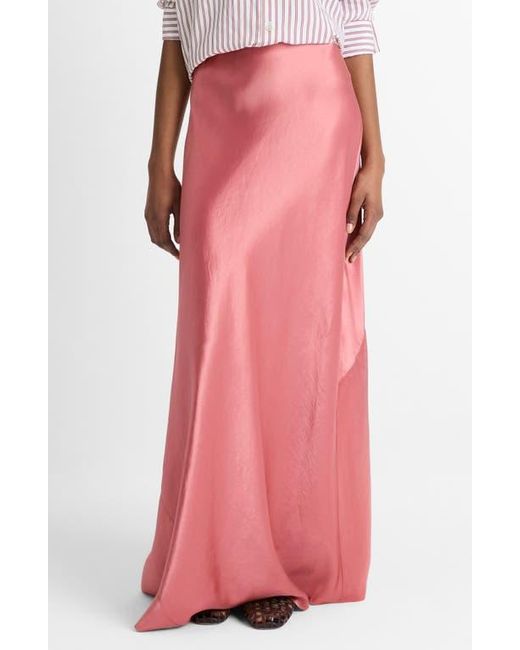 Vince Pink Satin Maxi Skirt
