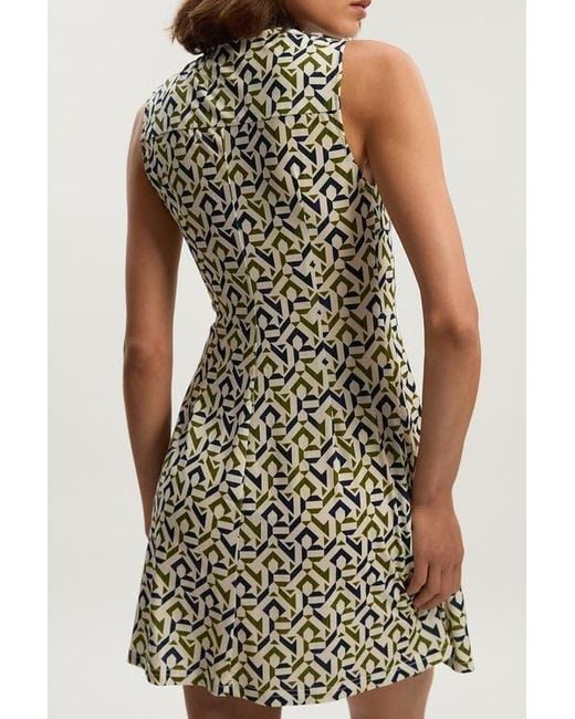 Karen Millen Multicolor Petite Crepe Tie Neck Mini Dress