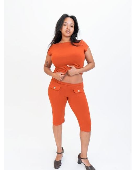 Oddli Blue Button Capris