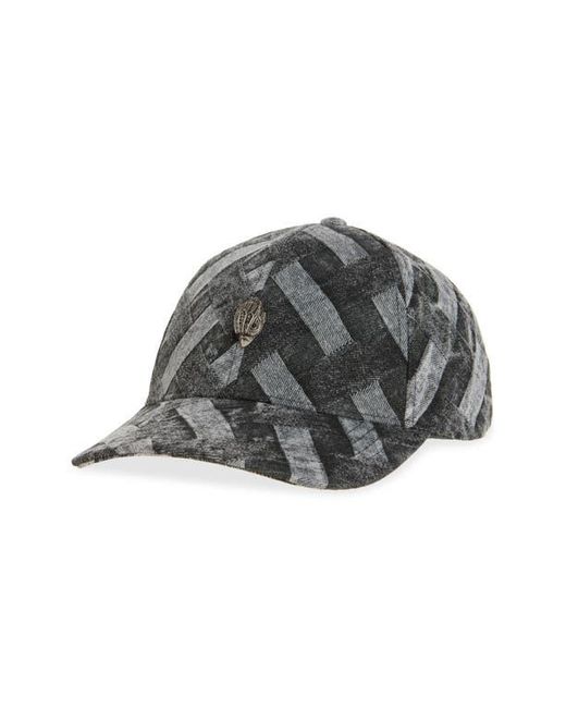 Kurt Geiger Black Woven Denim Adjustable Baseball Cap