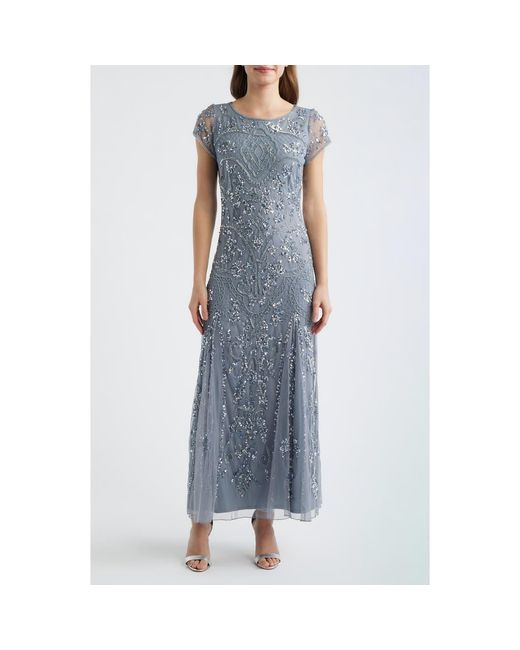 beaded mesh dress pisarro nights Midi Cocktail in Blue 7 Celebs Wearing Black lace appliqued wedding dresses Size:S (4/6) Womens Pisarro Nights Beaded