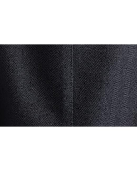 Tom Ford Black Sharp Herringbone Double Breasted Virgin Wool Jacket