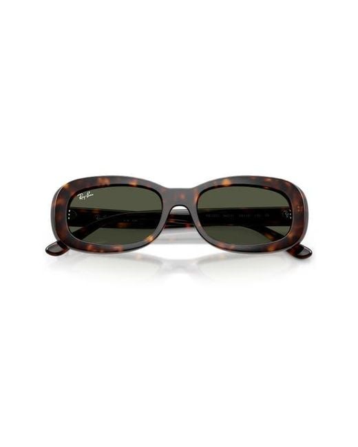 Ray-Ban Green 56Mm Oval Sunglasses