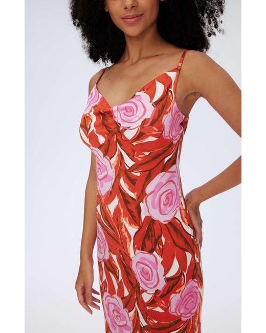 Diane von Furstenberg Red Alik Floral Sheath Dress