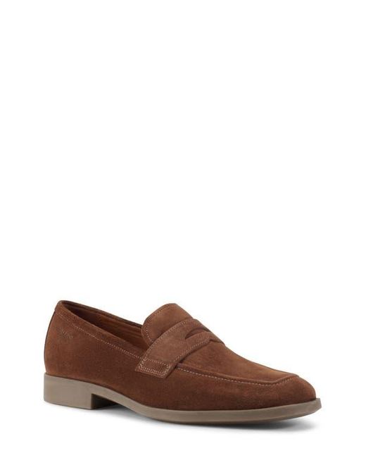 Vagabond Brown Troy Square Toe Suede Penny Loafer for men