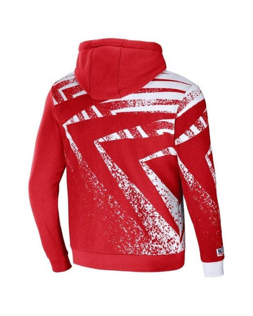 Men's NFL x Staple Red San Francisco 49ers Split Logo Pullover Hoodie