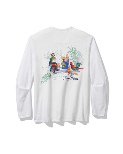 Tommy Bahama Holiday Flocktail Party Long Sleeve Cotton Graphic T