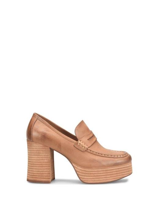Kork-Ease Brown Barbara Platform Penny Loafer Pump