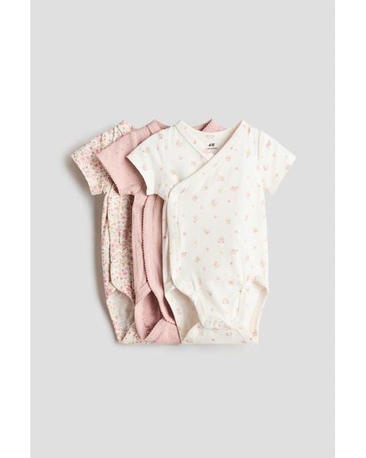 H&M Multicolor 3-Pack Wrapover Bodysuits for men