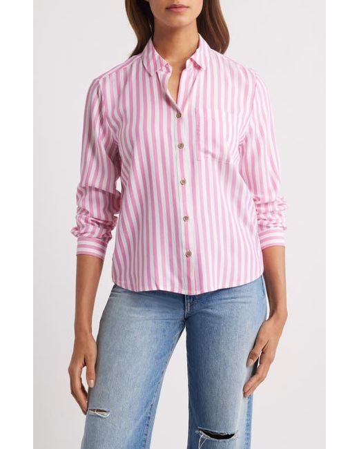 Beach Lunch Lounge Red Candace Stripe Button-Up Shirt