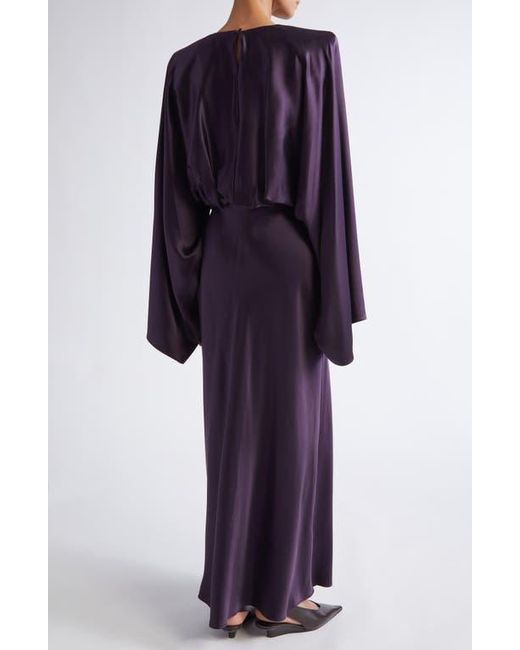 Altuzarra Purple Evinka Long Sleeve Silk Satin Dress