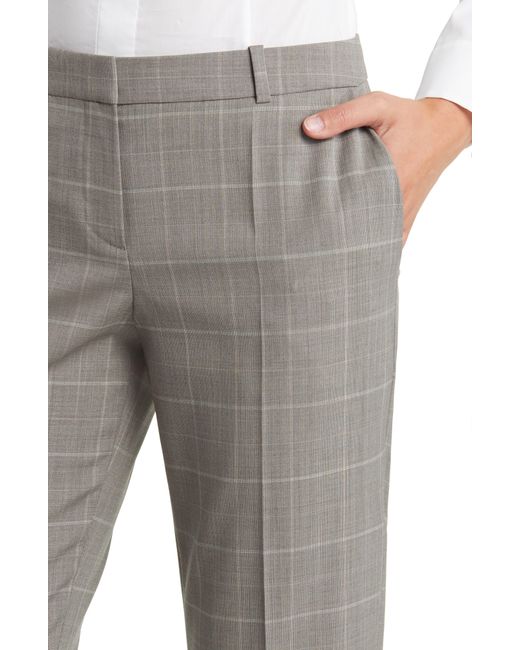 Boss Gray Tilunana Plaid Wool Pants