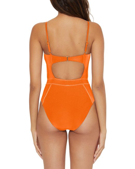 Becca Orange Color Sheen One-piece Swimsuit