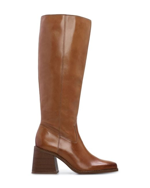 Vince Camuto Women's Sangeti Stacked Heel Knee High Wide Calf Boot Fashion Golden Walnut 7　並行輸入品 Dark Mahogany Vince Camuto Women\u0027s Sangeti Knee High Boots