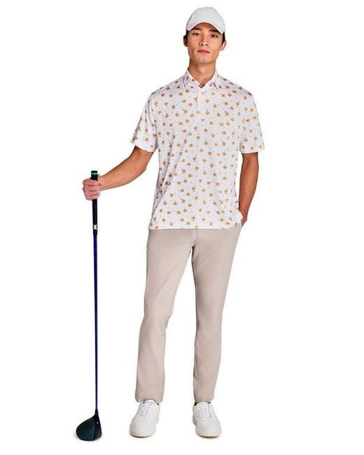 Con.struct White Regular Fit Burgers & Pickles Recycled Performance Golf Polo for men