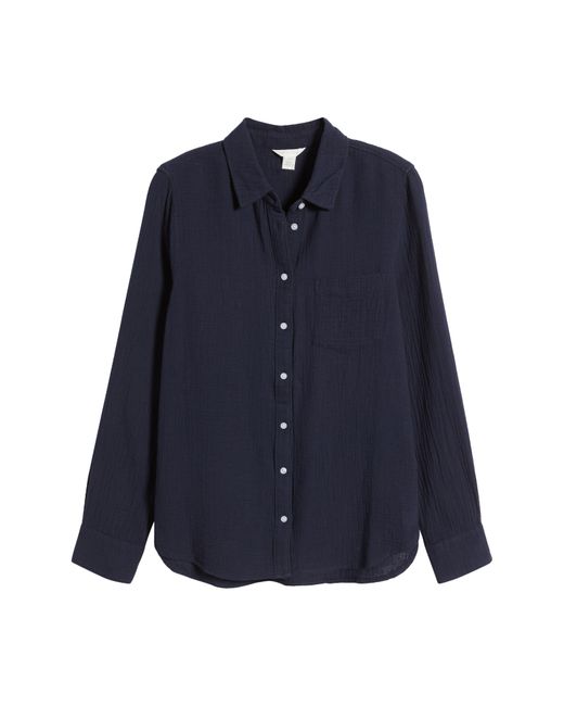 Caslon Blue Caslon(r) Casual Gauze Button-up Shirt