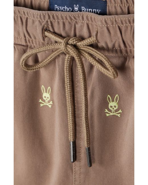 Psycho Bunny Multicolor Guilford Allover Embroidered Bunny Drawstring Shorts for men