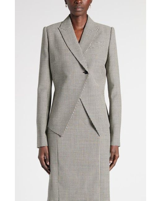 McQueen Gray Houndstooth Wool Jacket