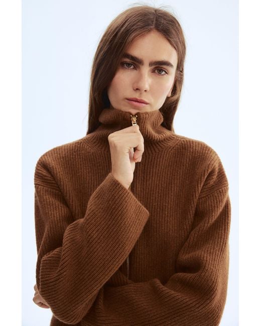 H&M Brown Zip-Through Cardigan