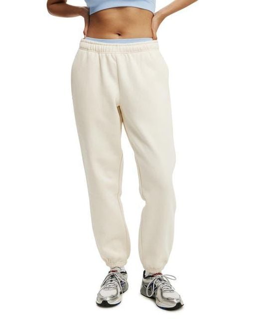 Cotton On White Active Plush Essential Gym Sweatpant