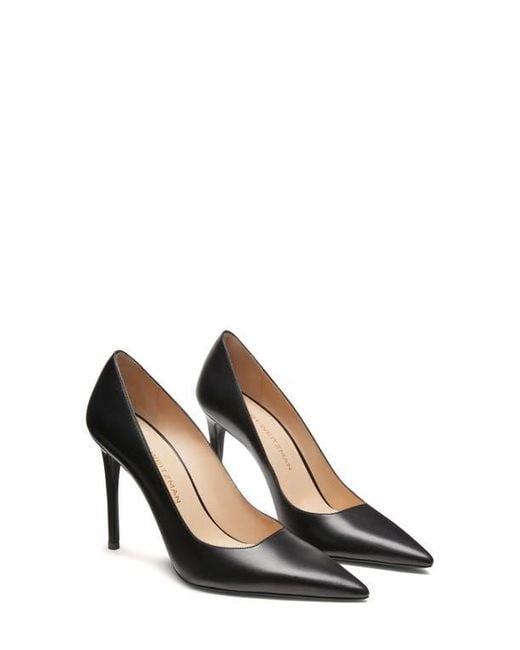 Stuart Weitzman Black Stuart Power 100 Pointed Toe Pump
