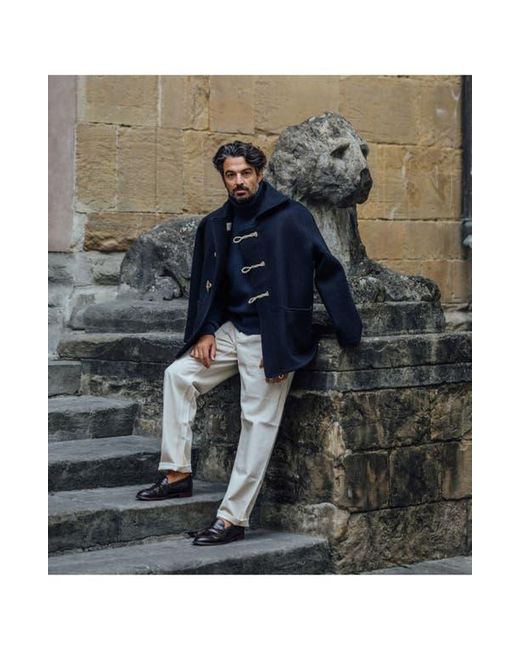 Fortela Blue Duffle Virgin Wool Jacket for men