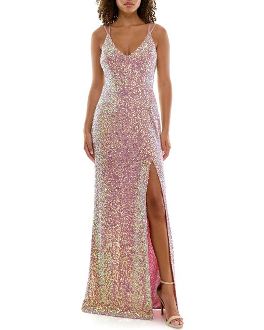 Speechless Multicolor Sequin Gown