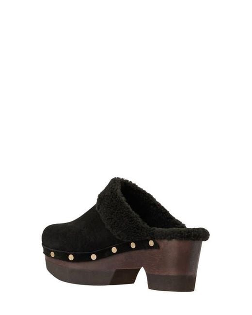 Andre Assous Black Olivia Faux Shearling Clog