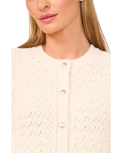 Halogen® White Open Stitch Cardigan