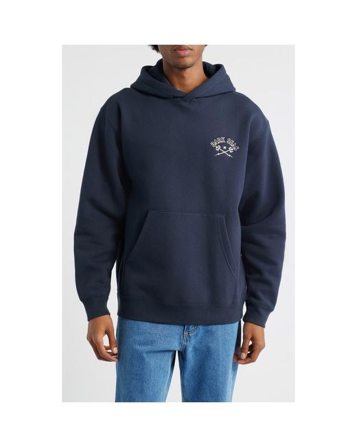 Dark Seas Men's Blue Burkhart Embroidered Heavyweight Fleece Hoodie