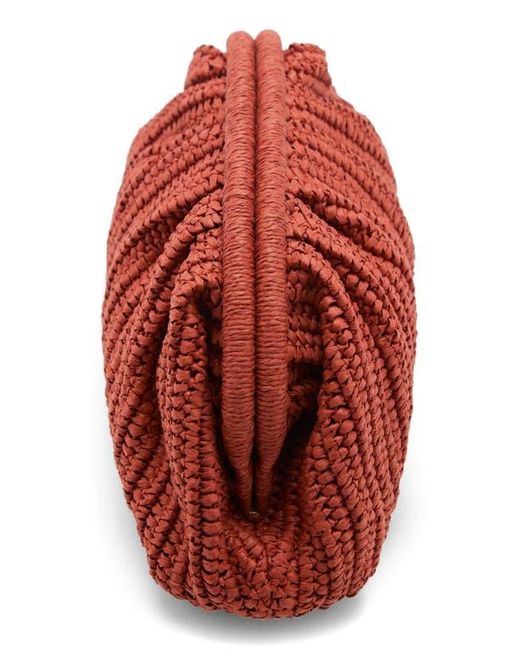 Mango Red Medium Straw Clutch