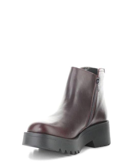 Fly London Purple Mufe Platform Wedge Bootie