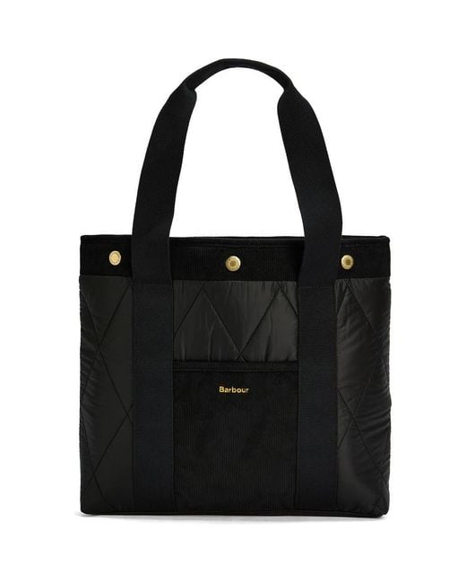 Barbour Black Healy Mixed Media Tote