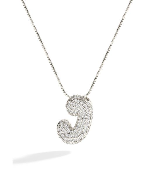 Mint & Lily Metallic Pave Bubble Initial Necklace