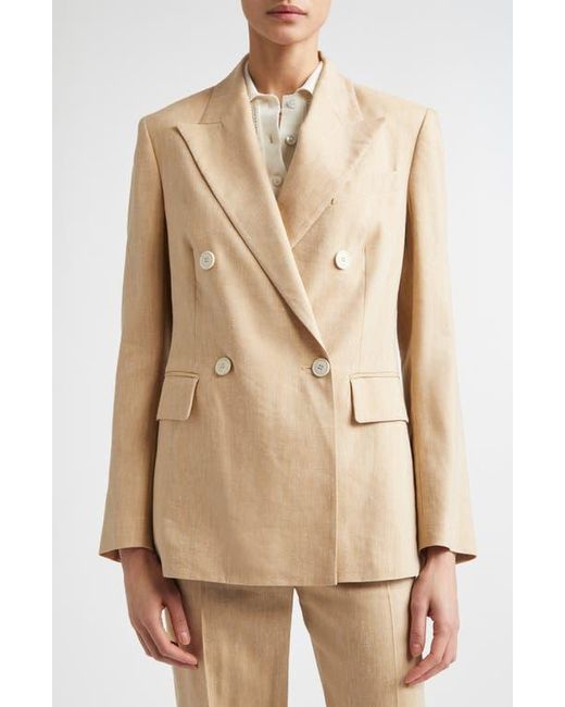 Eleventy Natural Double Breasted Linen & Wool Jacket