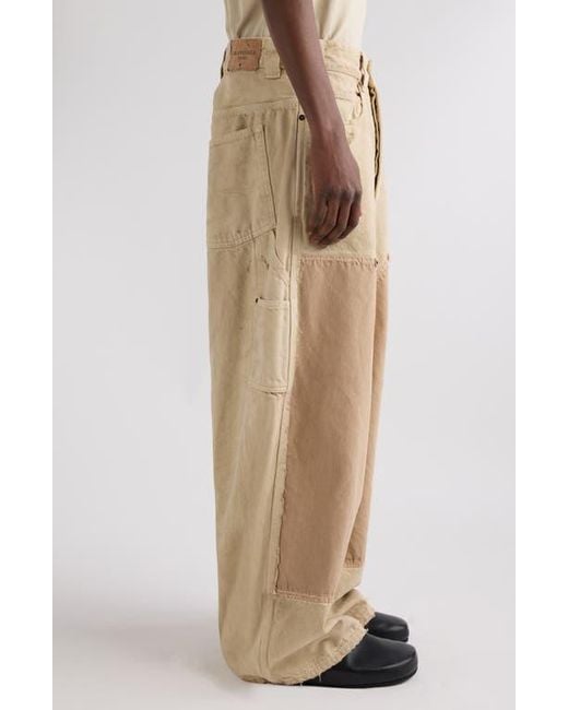 Balenciaga Ripped Off Baggy Carpenter Jeans in Natural for Men | Lyst
