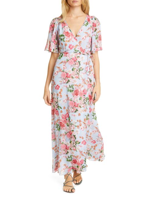 byTiMo Floral Wrap Maxi Dress in Blue - Lyst