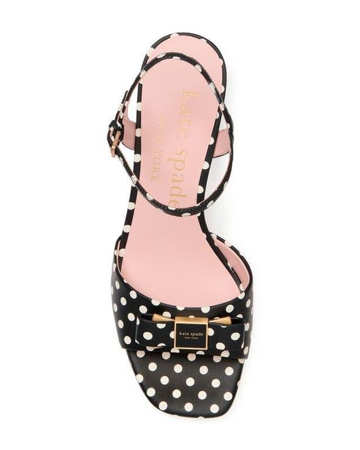 Kate Spade Black Bowdie Breezy Dot Ankle Strap Sandal