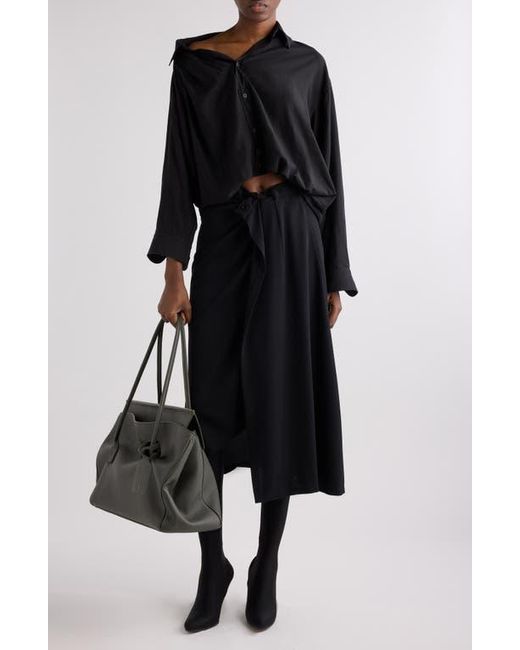 Balenciaga Black One-Shoulder Button-Up Shirt