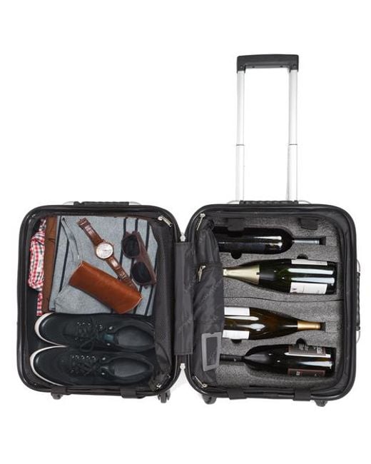 VinGardeValise Brown Petite 8-Bottle Wine & Spirits Suitcase