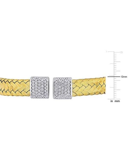 Julianna B Metallic Cubic Zirconia Weave Bangle Two-Tone