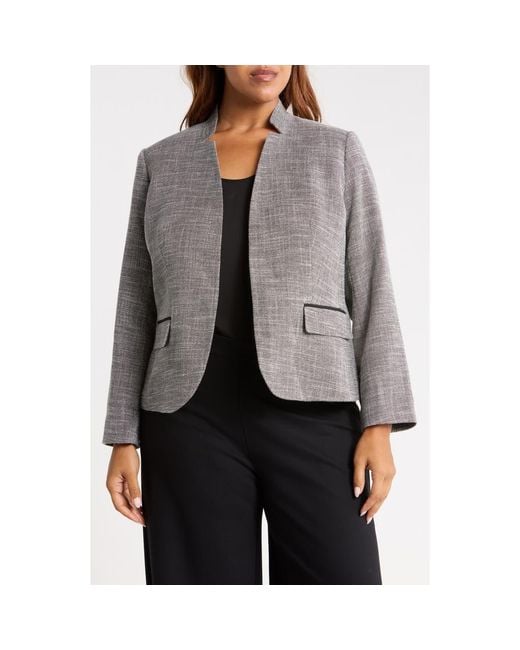 Kasper Gray Cutout Collar Blazer
