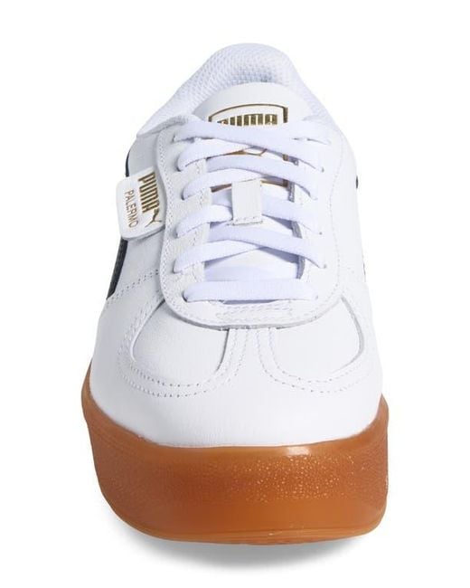 PUMA White Palermo Elevata Platform Sneaker