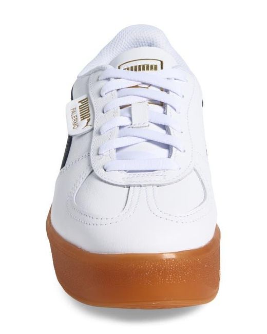 PUMA White Palermo Elevata Platform Sneaker