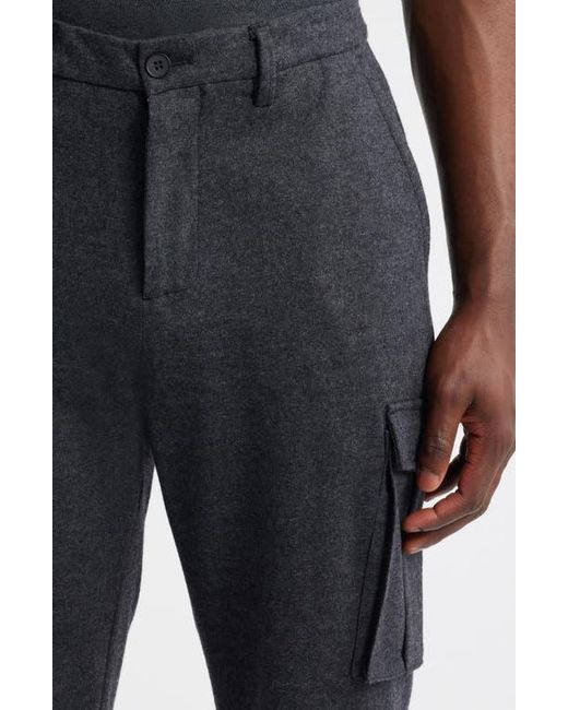 Bugatchi Gray Brushed Knit Flat Front Cargo Pants for men