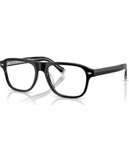 Brunello Cucinelli Black 55Mm Rectangle Optical Glasses for men