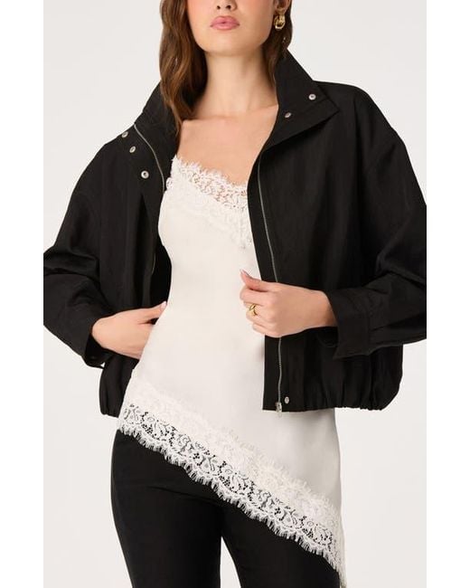 Astr Black Collins Bomber Jacket