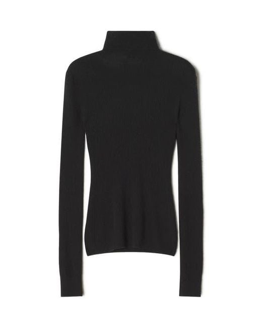Lanvin Black Merino Wool And Silk Turtleneck Sweater