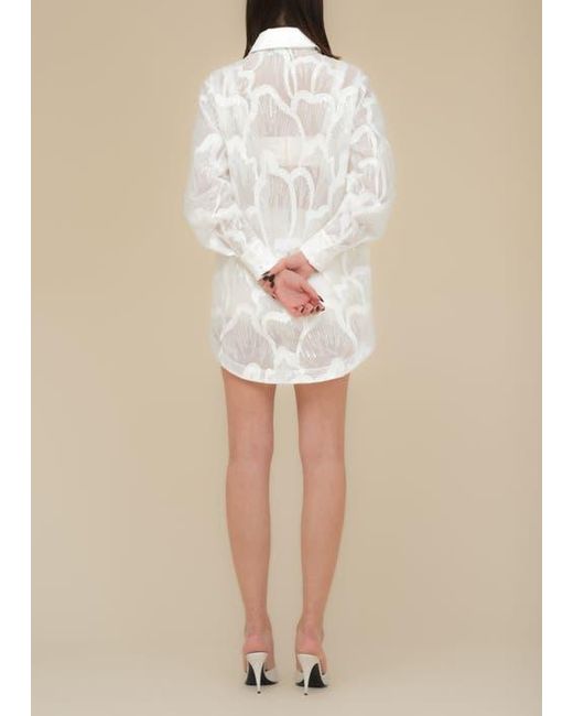 Contessa Mills Wicca Sheer Oversized Embroidered Tulle Dress in White | Lyst Contessa Mills Wicca Sheer Oversized Embroidered Tulle Dress in White | Lyst